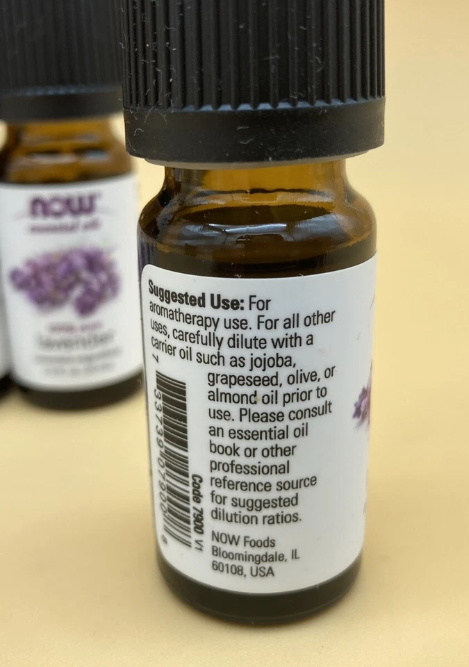 NOW 100% Pure Essential Lavender Oil (10) 10 ml Bottles Steam Distilled Oils - Image 4 of 4