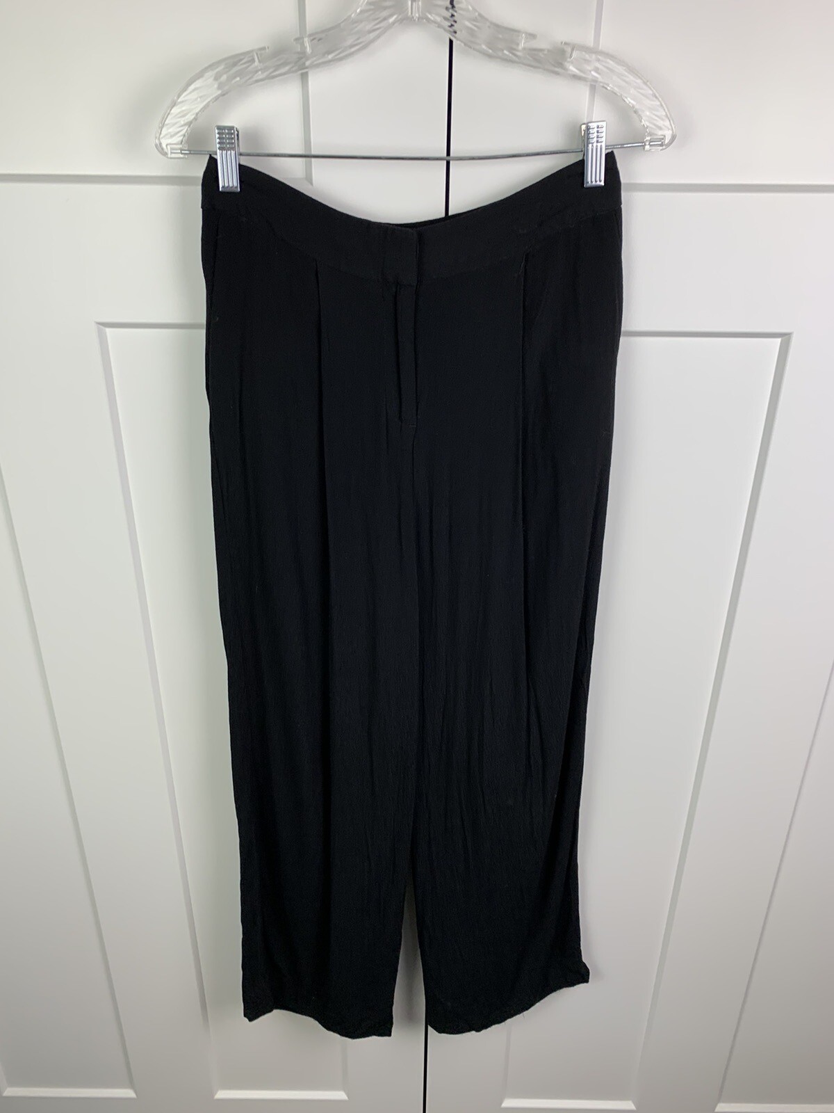 ALTRA & Other Stories Taglia 4 Nero Gamba Larga Vestito Pantalone Viscosa Fluido Corpcore