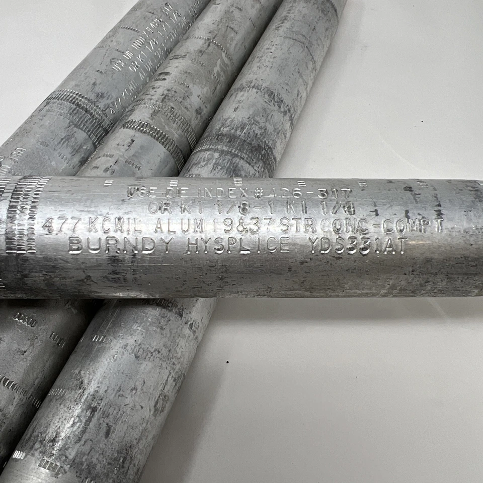Lot 4 Burndy YDS331AT 193679 HYSPLICE Aluminum Full Tension Splice 477 12-3/4" - Image 2 of 4