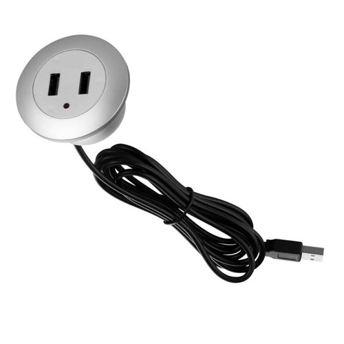 2 Port USB Desk Hole Round Desktop Charging Station USB Embedded Power Adapter - 第 10/24 張圖片