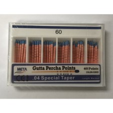 META GUTTA PERCHA POINTS SIZE 60 COLOR CODED .04 SPECIAL TAPER 60/BOX DENTAL