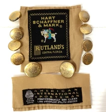 Vintage Hart Schaffer & Marx  2 Tag Labels+ 10 Buttons Original HSM Logo