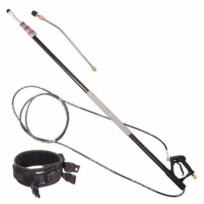 TECHKAR 24ft Telescopic Lance For KARCHER Pressure Washer 7.4m with Nozzle and Belt