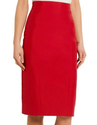 Jupe Rouge Rubis Oscar De La Renta Taille 0 - Coton Mélangé - Neuve Avec Étiquettes