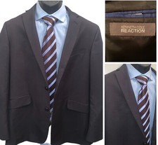 Kenneth Cole Reaction Men Suits 40R Gray Poly Blend Single Breast Sport Blazer