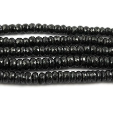 1 Strand Black Onyx Rondelle Beads ,Faceted Gemstone Rondelles beads 8mm