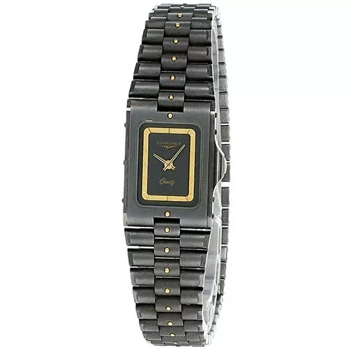 LONGINES Black Dial 18MM Stainless Steel Women s Watch L11092800
