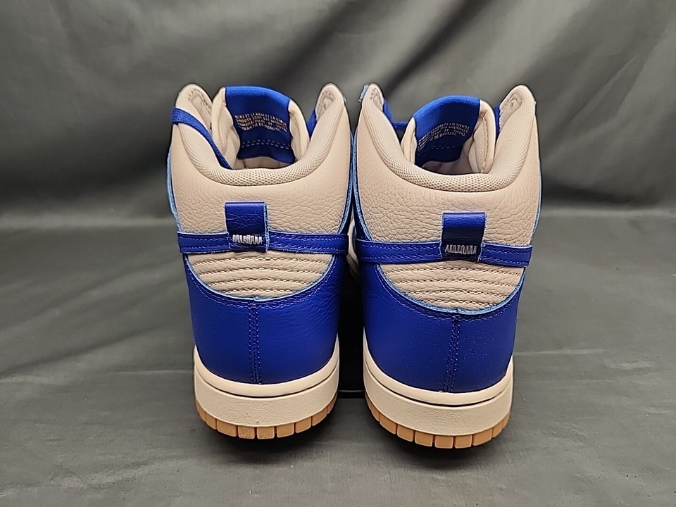 Nike Men's Dunk Hi Retro SE Sneakers Leather White Blue Gum Size 8.5