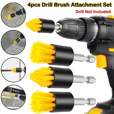 4PCS Drill Brush Attachment Set Power Scrubber For Carpet Tile Grout Cleaning US