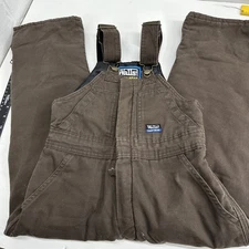 WALLS Tough Wear Kids Grow System Brown Insulated Bib Overalls Youth Medium 8-10