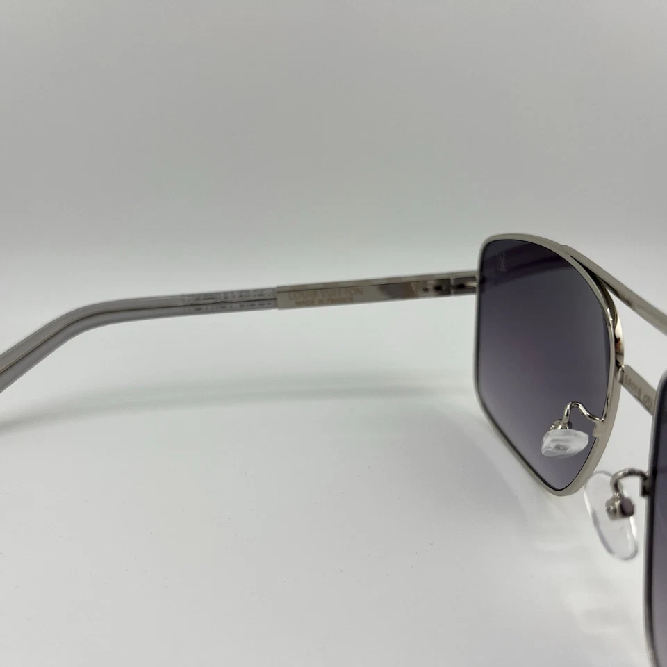 Gafas de sol Louis Vuitton Pilot Attitude Z0259U Damier plateadas usadas auténticas Foto 3 de 4