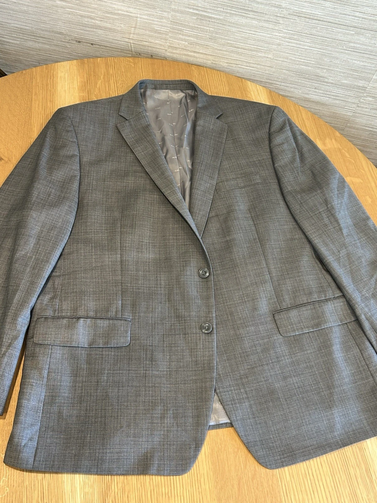 Blazer Michael Kors uomo 48L grigio foderato lana 2 bottoni cappotto giacca sportiva