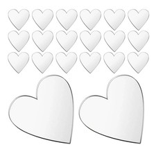  100 Pcs Specchio Per Arti Mestieri Piastrelle Autoadesive Forma Di Cuore