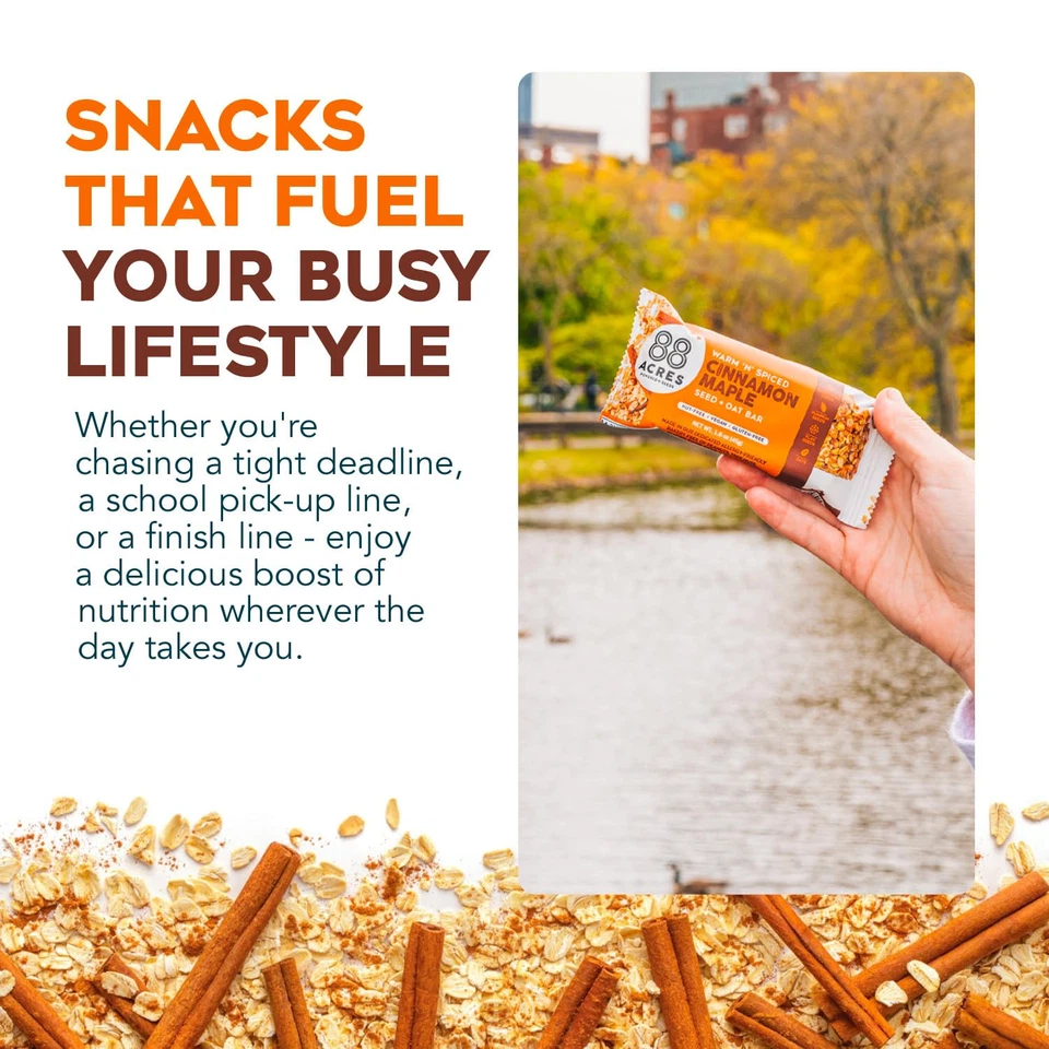 Barras de semillas de avena con canela sin gluten sin nueces bocadillo saludable paquete de 1 Foto 4 de 4