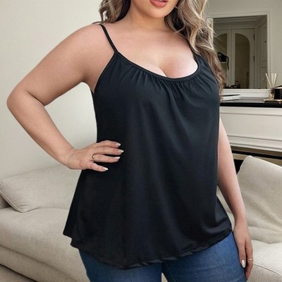 Damen Tanktop mit integriertem BH Freizeit Gepolstert Trägershirt Camisole S-6XL