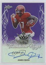 2017 Leaf Metal Draft Touchdown Kings Purple 20/25 James Quick #TK-JQ1 Auto 0s3