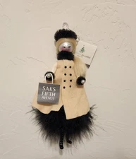 BEAUTIFUL SOFFIERIA DE CARLINI SAKS 5TH AVE WOMAN IN FUR COAT CHRISTMAS ORNAMENT