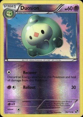 Duosion 56/114 Uncommon Black & White Pokemon Reverse Holo LP