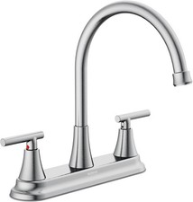 Kitchen Faucet 3 Hole 8 Inch Brushed Nickel Dual Handle Swivel