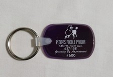 Vintage Keychain Penny's Poodle Parlor Dog Grooming Advertising Key Ring Fob