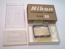NIKON F FOCUSING SCREEN E - MINTY CLEAN W/ CASE IN ORIGINAL BOX