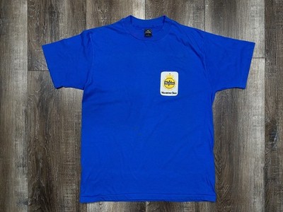 Vintage 80s Warsteiner Beer Germany Patch Medium T-Shirt Seagrams Anvil USA read