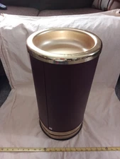 MCM Vintage casino Art Deco 1950's Ashtray 20" Metal Waste Basket Trash Can.