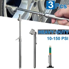 3PC Heavy Duty Dual Head Car Truck Tire Air Pressure Tread Depth Gauge 150 PSI