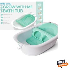 Green 4-in-1 Baby Tub with Backrest - Safe  Cozy for Newborns to Toddlers