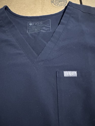 FIGS Technical Collection Medium L Navy Blue Scrubs Set Top and Jogger Pants - Picture 3 of 8