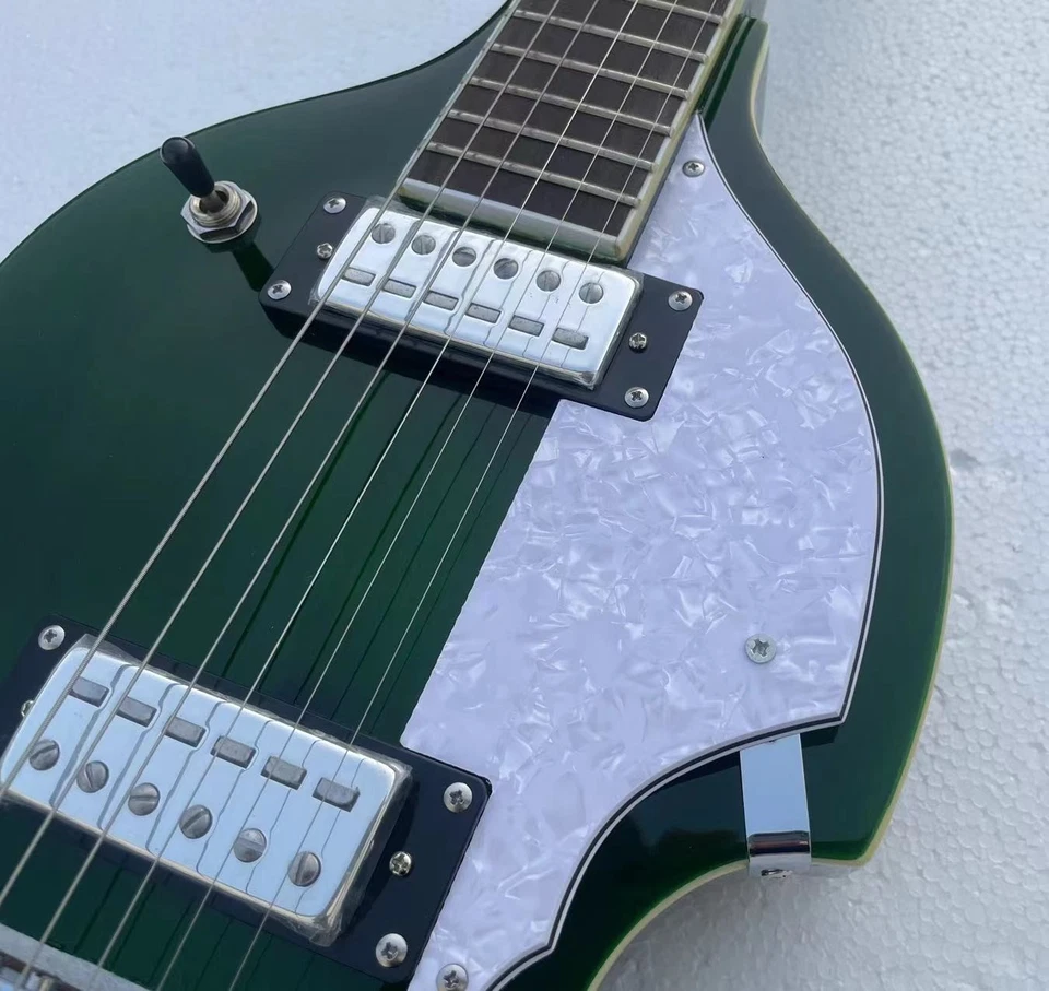  HI-459 电吉他半空心体光泽绿色成品红色 Fretboard — 第 4/4 张图片