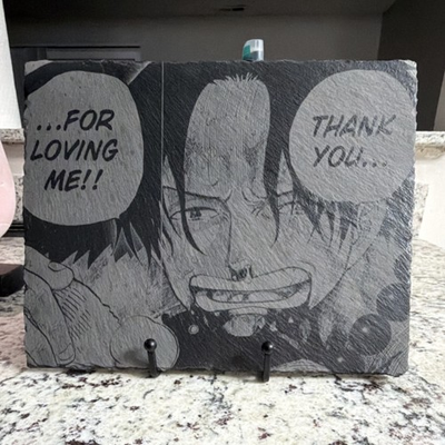 #ad One Piece Portgas D. Ace Stone Collectible Plaque $250.00