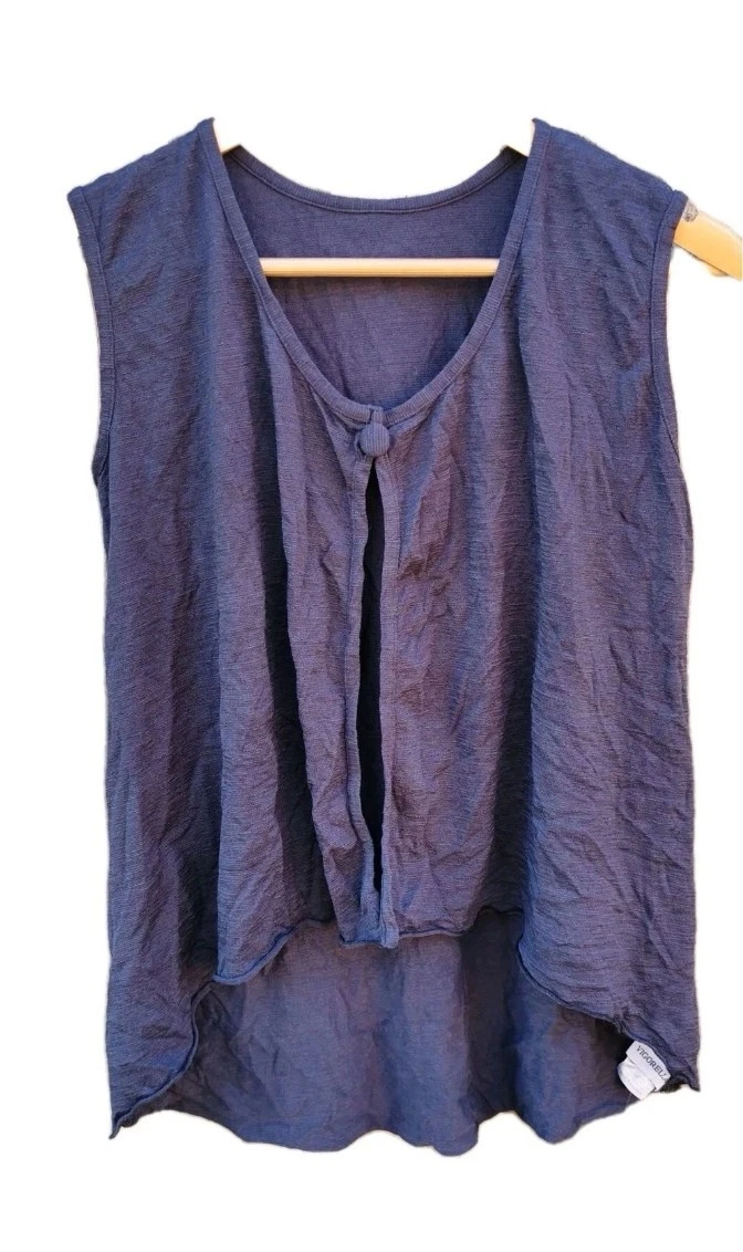 NWT VIGORELLA One Size Blue Stretch Wool Cropped Vest Textured Metalicus
