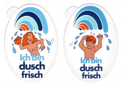 2 Vintage STICKERS - I'M SHOWER FRESH