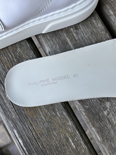Philippe Model Temple Phantom Tennis While Lime Leather Sneakers EU 40 / US 9 Wm - Picture 18 of 24