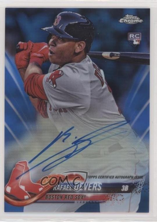 2018 Topps Chrome Rookie Blue Refractor 54/150 Rafael Devers #RA-RD Auto v9t