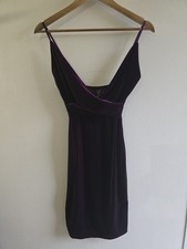 Women's VTG Windsor Spaghetti Straps Purple Velvet Cocktail Slip Dress Size M