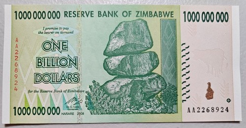 Zimbabwe 1 Billion Dollars 2008 - Picture 1 of 1