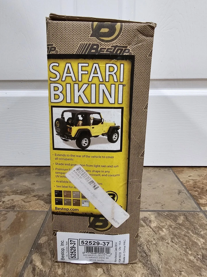 52529-37 Bestop сафари верх для Jeep Wrangler 1992-1995 новый из старых запасов специи бикини мягкий верх - Изображение 2 из 4