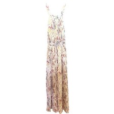 Dress, long floral, lined halter style, sz XL, $25