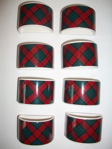 8 Sasaki Tartan Napkin Rings