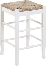 Square Rush Counter Height-Cream Finish, 24-Inch