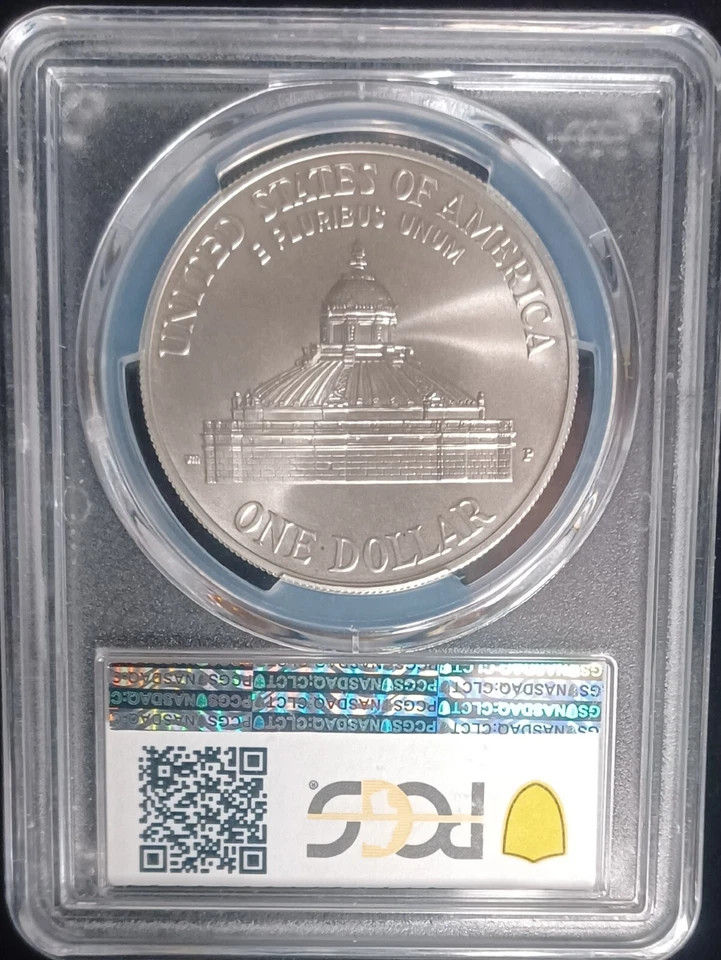 2000 P LIBRARY OF CONGRESS COMMEMORATIVE SILVER DOLLAR. PCGS GOLD MS69.  -SL0078 - Image 2 of 2
