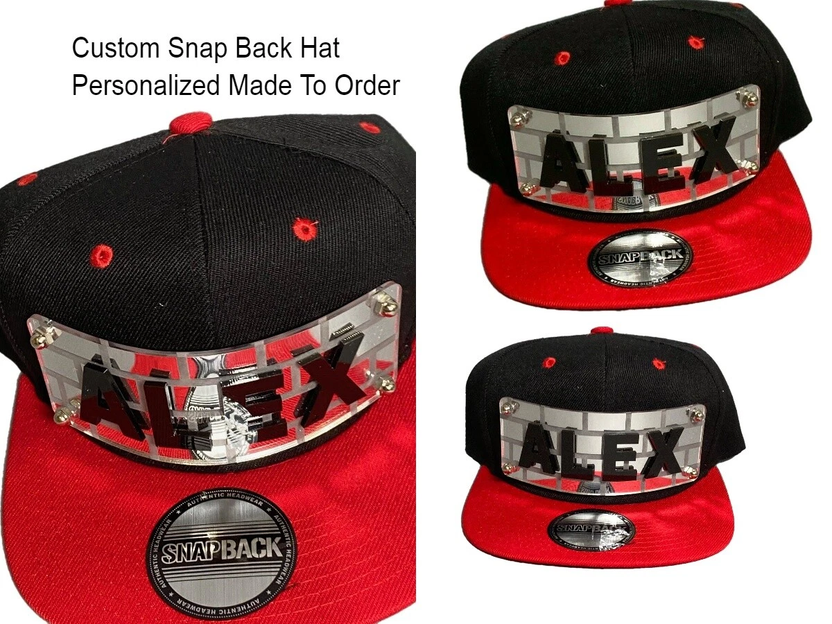 Custom Snapback Hat Create Your Name or Word Custom Made 3D