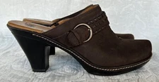 Sofft Brown Leather Beautiful  Heeled Clogs/Mules Women's  US Size 10 M  EXC!