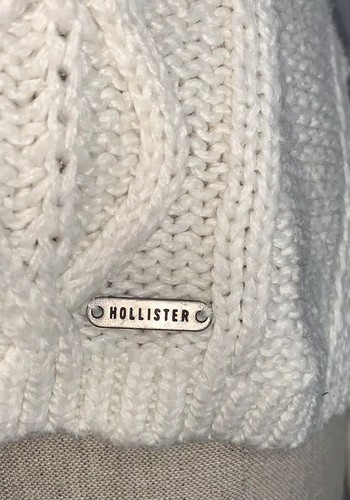 Hollister Women’s Size Small V-Neck Cable Knit Sweater Long Sleeve Beige Tan - Picture 4 of 8