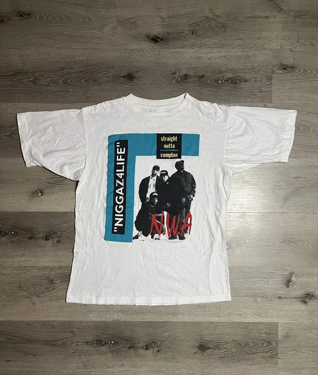 Vintage 90s NWA Niggaz 4 Life Rap Tee Bay Club Straight Outta Compton Sz L  Rare