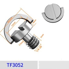 1/4" Mounting Screw Adapter Slotted 5mm Long for Camera Tripod 4Pcs