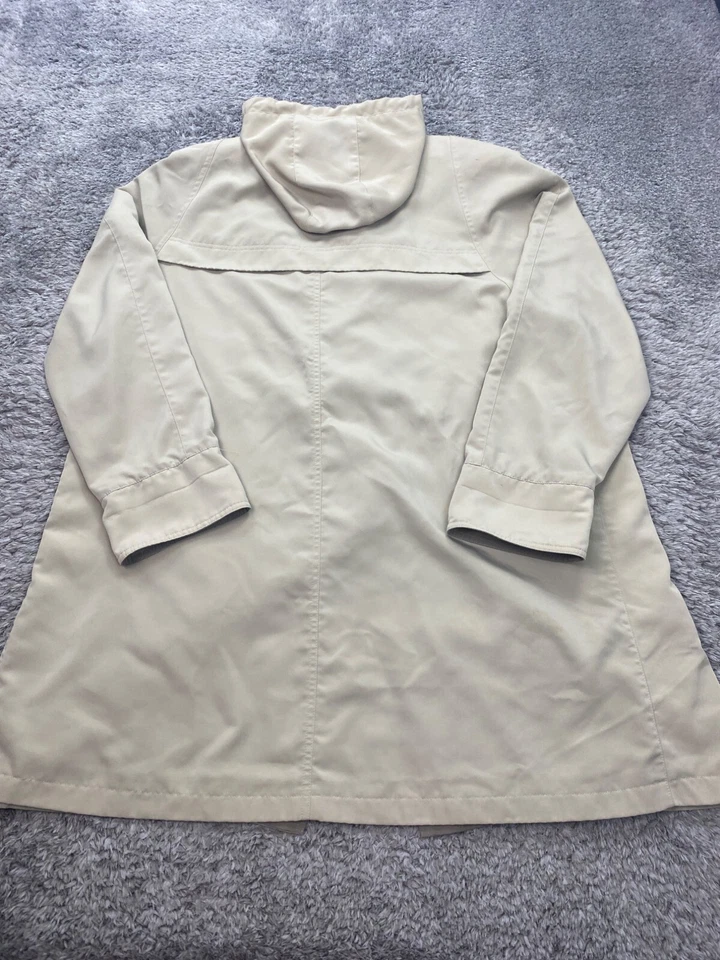 Chaqueta Gallery para mujer XL beige nailon ventilada con capucha para tareas gabardina abrigo de lluvia Foto 2 de 4
