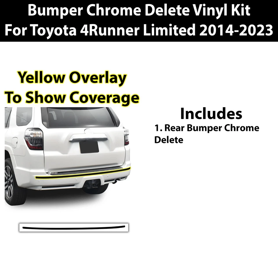 Parachoques trasero cromado para Toyota 4Runner 10-24 borrar calcomanía película oscurecimiento Foto 2 de 4